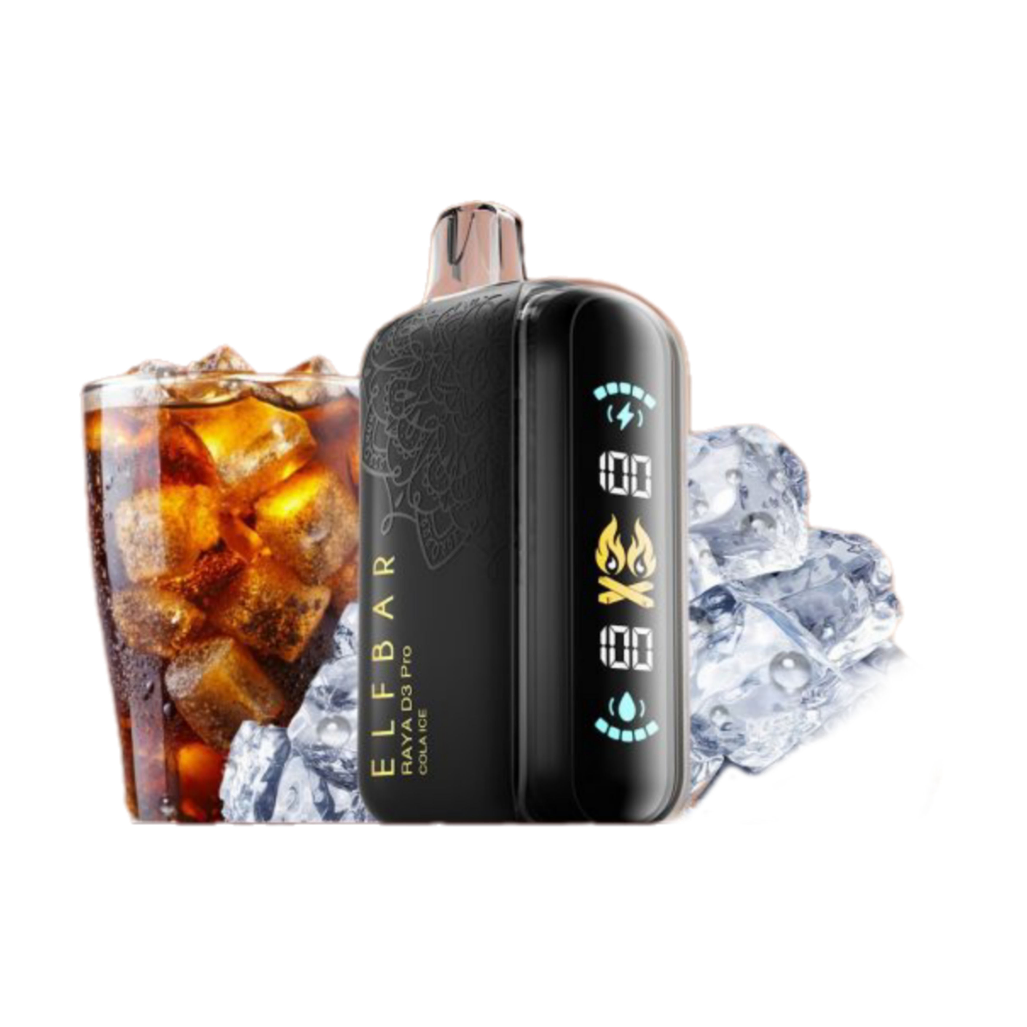 cola ice disposable vape ELFBAR RAYA D3 PRO 30,000 Puffs Variation:0.4ohm frozen raspberry watermelon golden tobacco vuse flavor