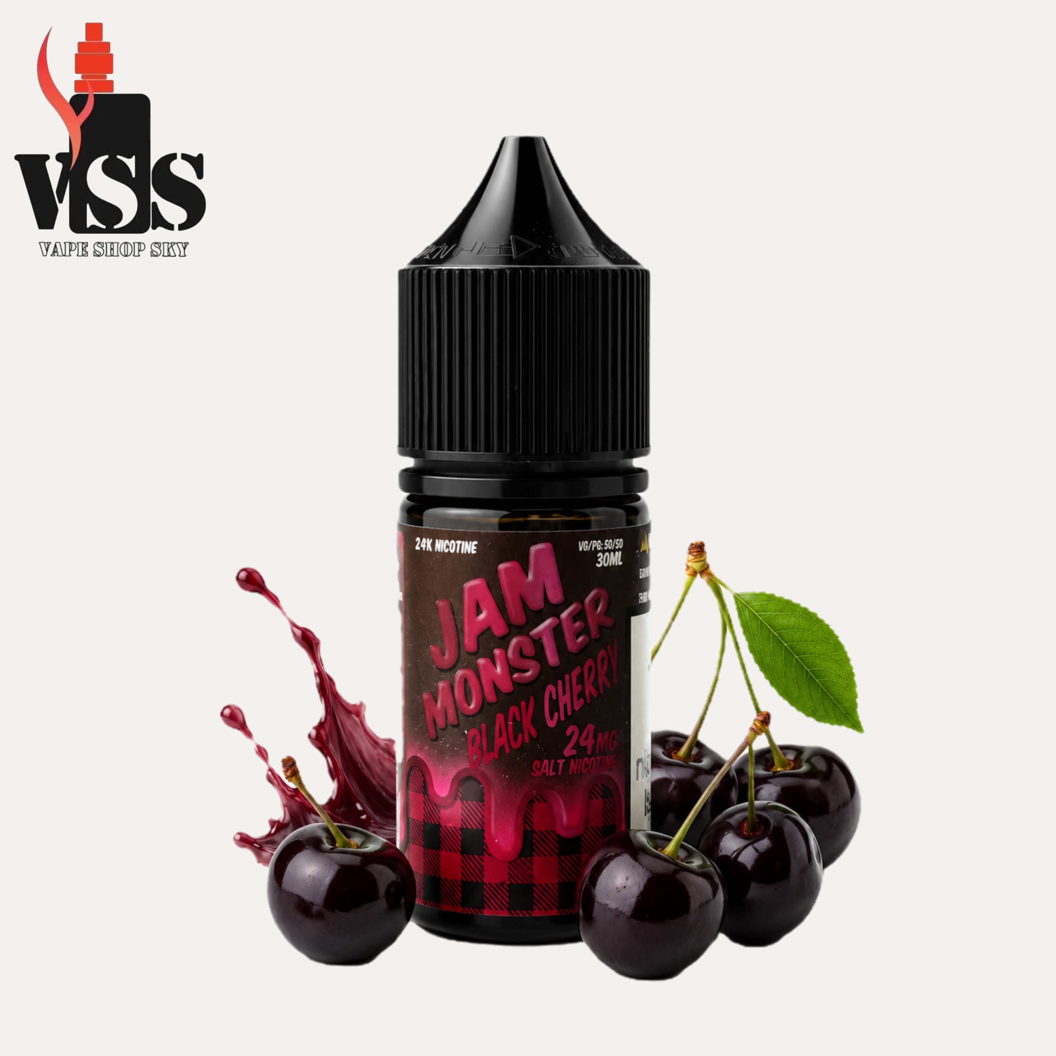 black cherry vape juice Jam Monster Black Cherry Nicsalt 30ml