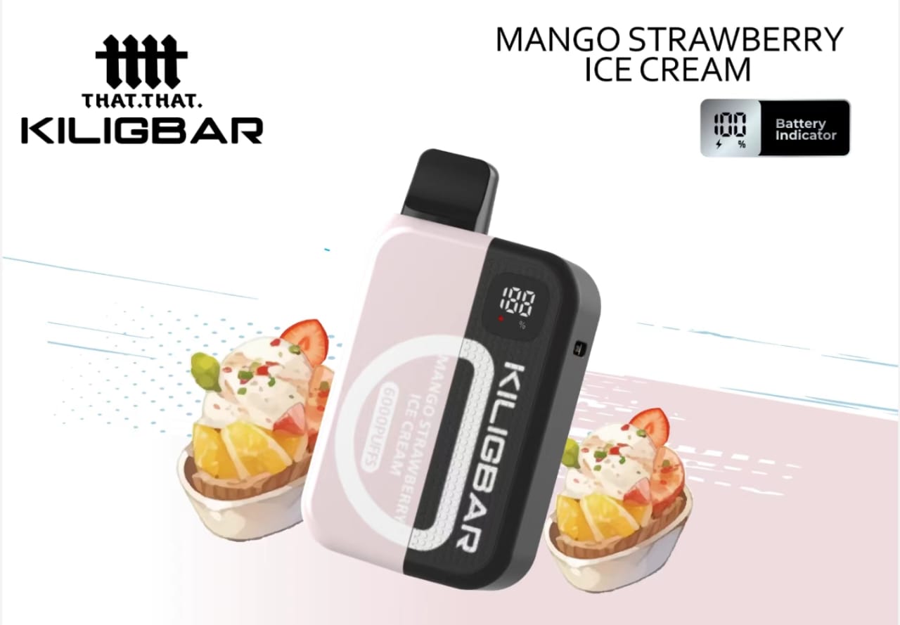 KILIGBAR 6K Puff Mango Strawberry Ice Cream Disposal Kit
